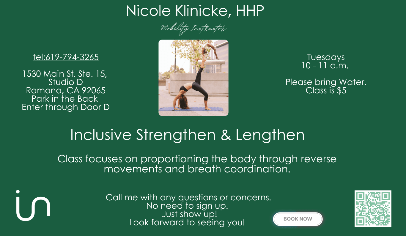 Inclusive Strengthen & Lengthen: Tuesdays 10–11am, $5/class