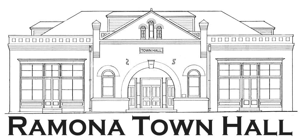 Ramona Town Hall: historic facade illustration